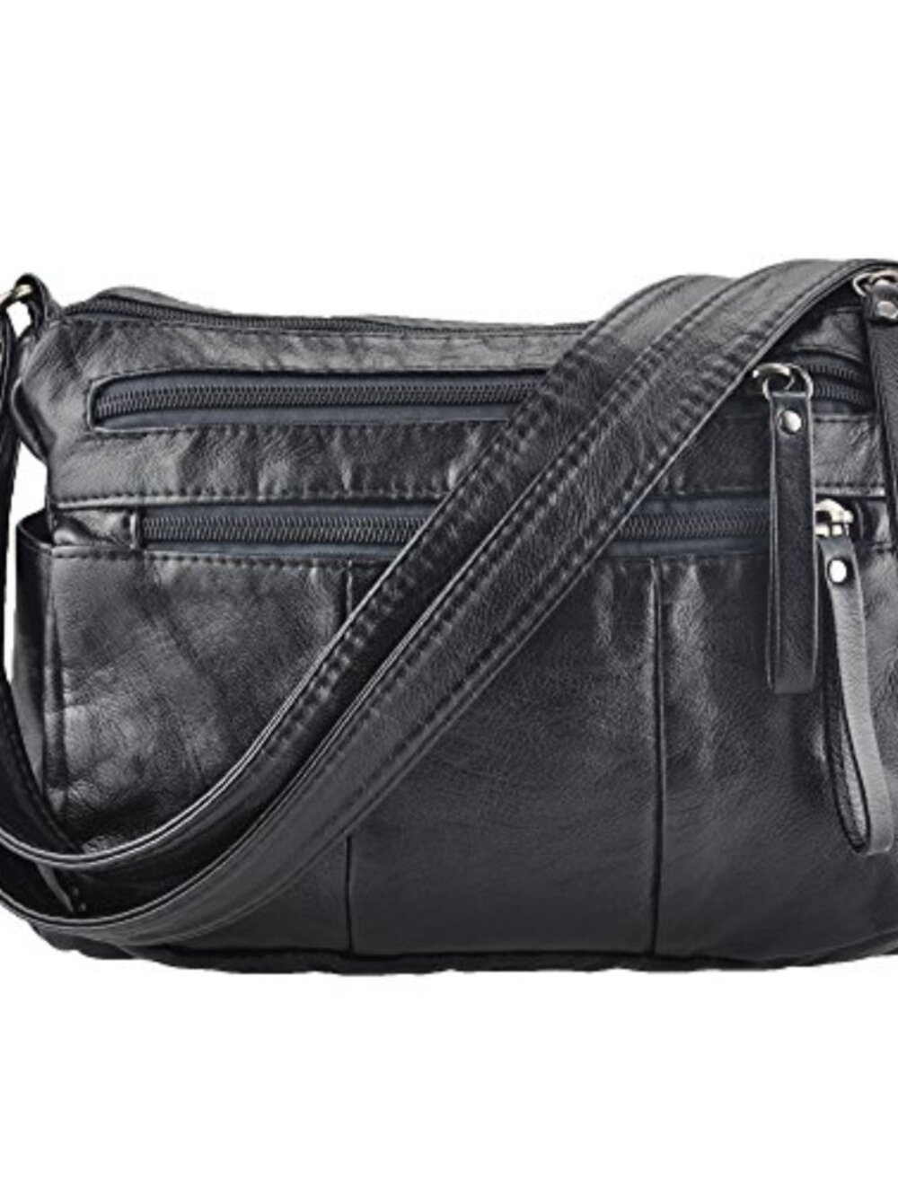 Soft PU Leather Crossbody Shoulder Bag Multi Pocket Purse